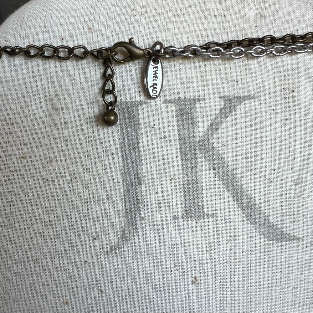 Jewel Kade antique brass, silver and purple beaded necklace. - Picture 4 of 5